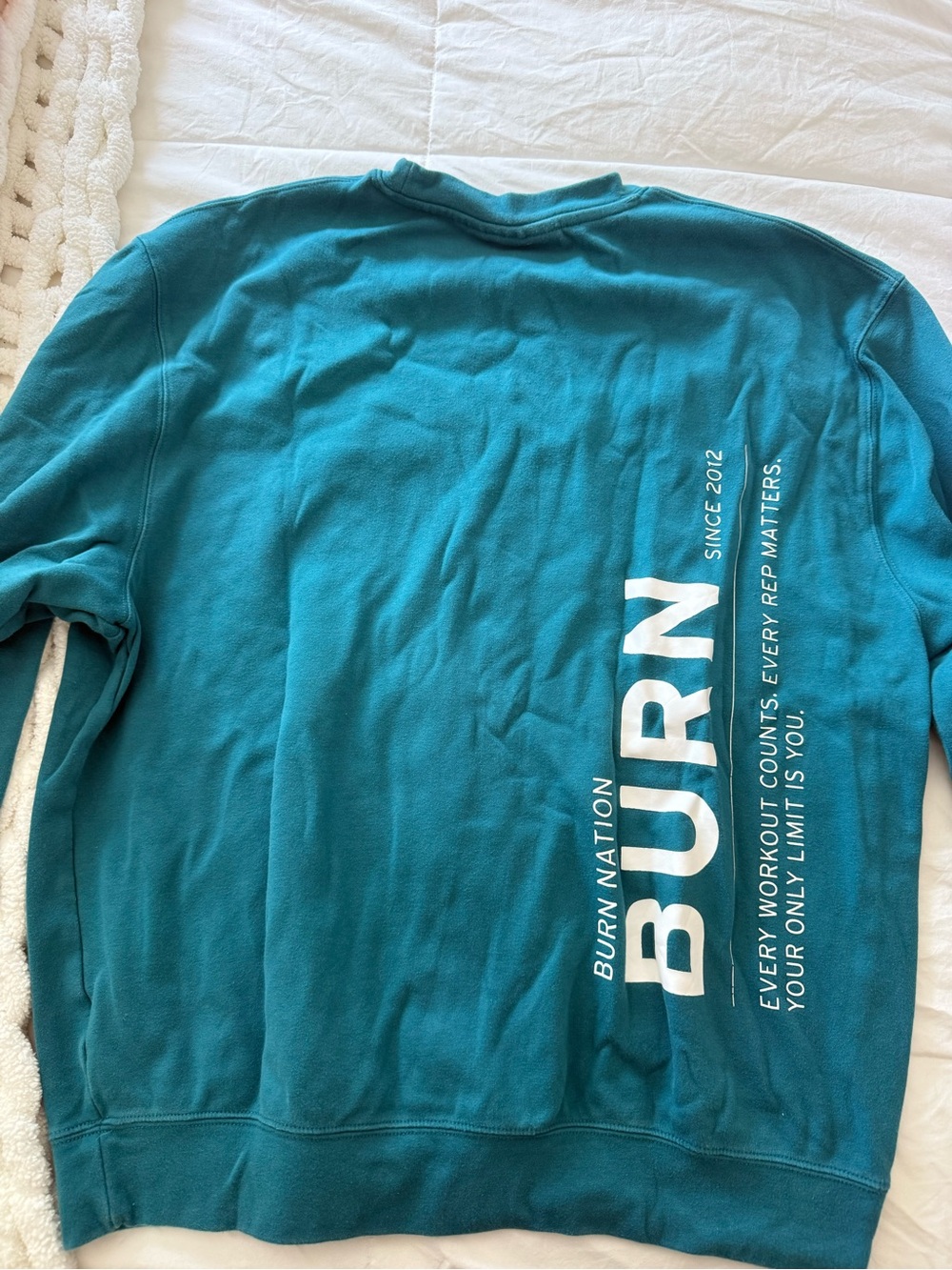Teal Crewneck Sweatshirt with Small Logo - Picture 2 of 2